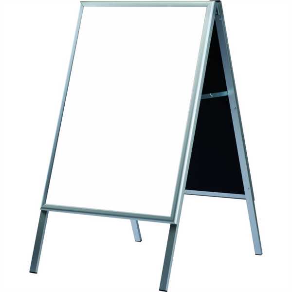 A-BOARD M/WHITEBOARD - Alu/sølv m. hvid - 60 x 80 cm