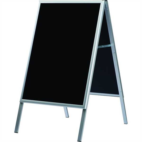 A-BOARD M/BLACKBOARD - Alu/sølv m. sort - 60 x 80 cm