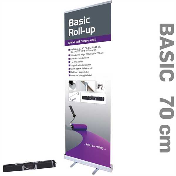 Roll-Up Basic Enkeltsidet Alu/elox. - 70 x 220 cm banner