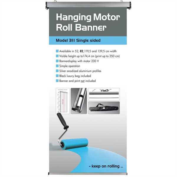 HANGING MOTOR ROLL BANNER  Alu/elox. - 82 cm x max. 350 cm Banner