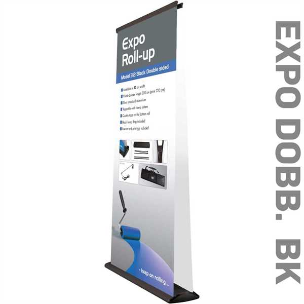 Roll-Up Expo - Dobbeltsidet Sort - 83 x 220 cm