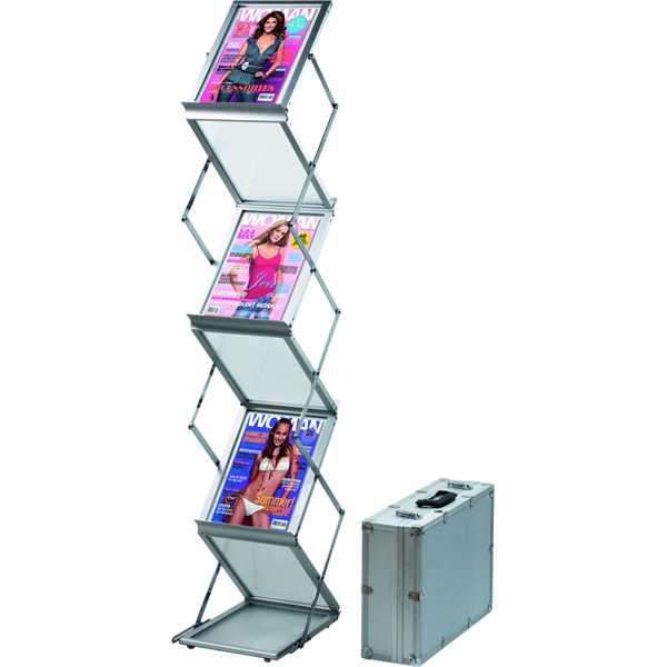 FLEX BROCHURE STAND 6 x A5 Alu  - 6 x A5 (14,8 x 21,0 cm)